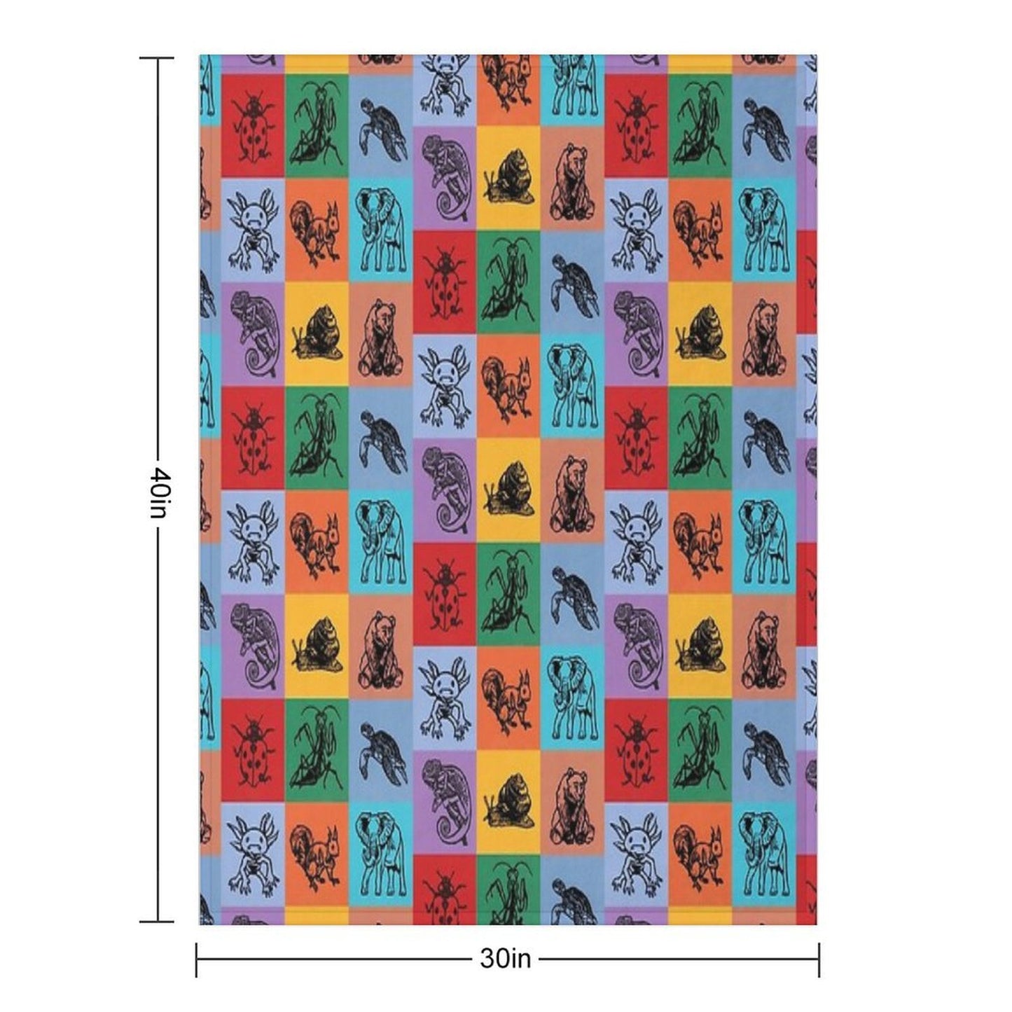 Animals Patchwork Throw Blanket