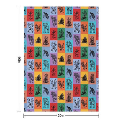 Animals Patchwork Throw Blanket