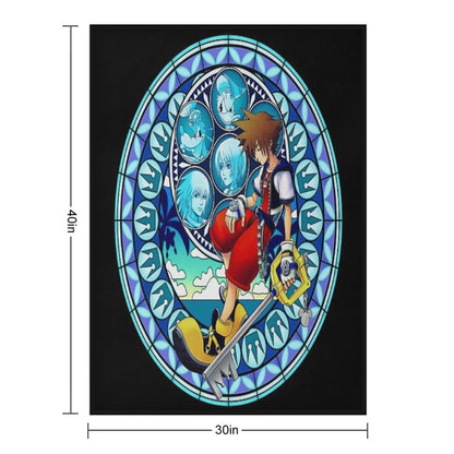 Kingdom Hearts® - Sora's Dive to The Heart Stained Glass Throw Blanket