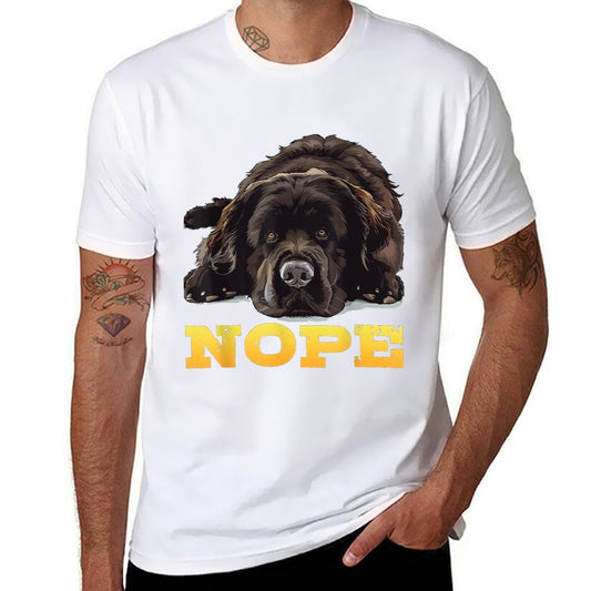 Newfoundland NOPE Stubborn Newfie Funny Dog Owners  Stretchy T-Shirt