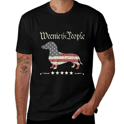 Weenie The People Dachshund 4th of July  Stretchy T-Shirt