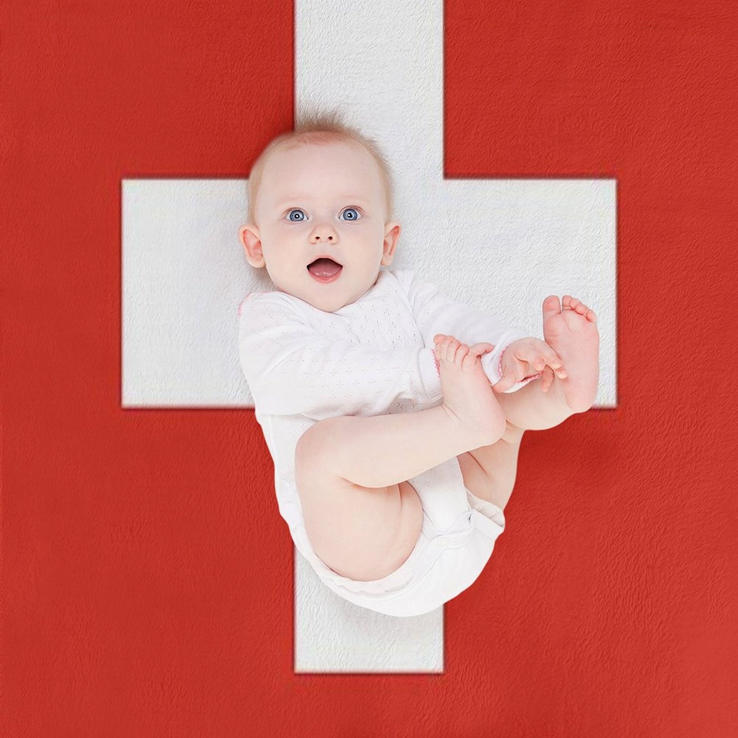 Switzerland National Flag T-Shirt - Swiss Sticker Bedspread Duvet Throw Blanket