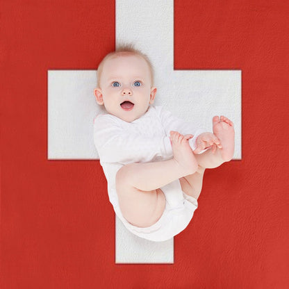 Switzerland National Flag T-Shirt - Swiss Sticker Bedspread Duvet Throw Blanket