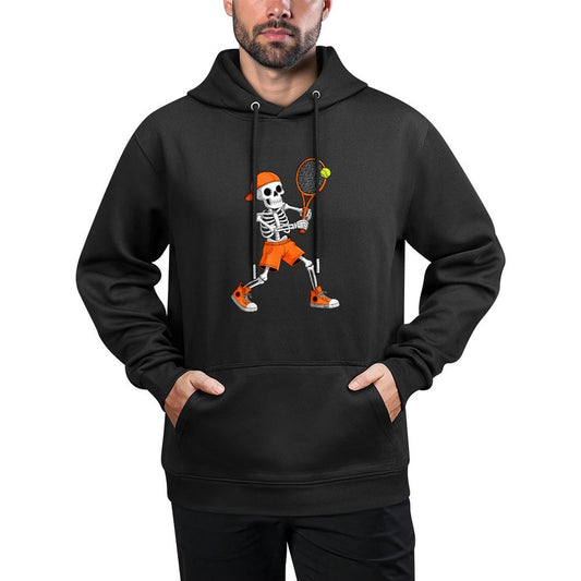 Funny Skeleton Play Tennis Halloween Costume Boys Men Kids Adjustable Hood Hoodie