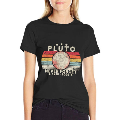 Never Forget Pluto. Retro Style Funny Space Science  Relaxed-fit T-Shirt