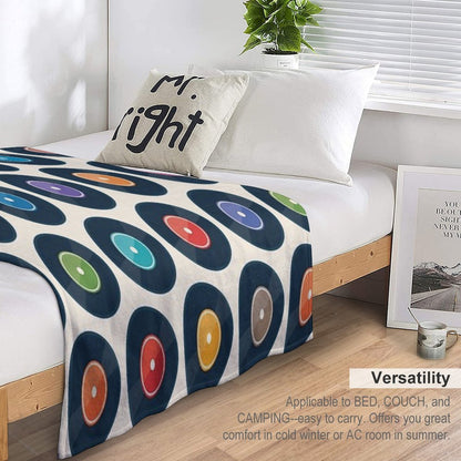 Vinyl Record Collection Throw Blanket