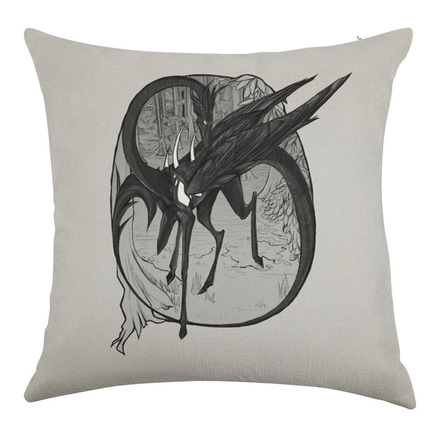 The Motherfather - Monochrome Linen Throw Pillow Cover