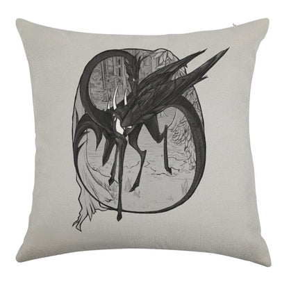 The Motherfather - Monochrome Linen Throw Pillow Cover