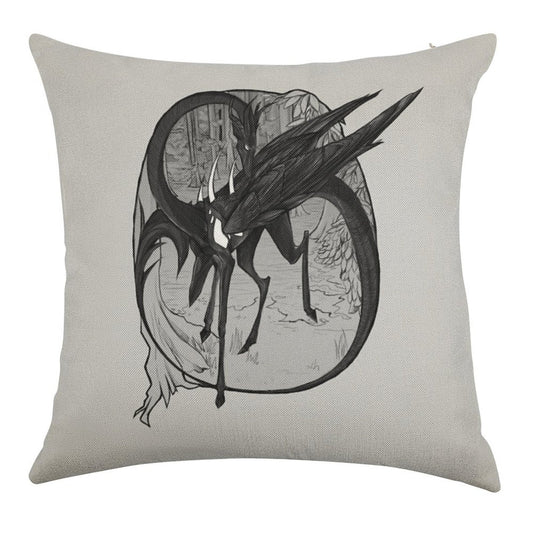 The Motherfather - Monochrome Linen Throw Pillow Cover