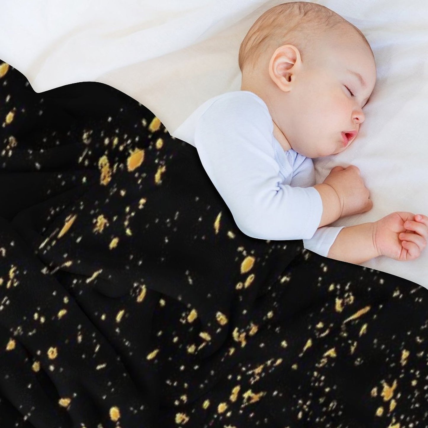 Luxurious Black-Gold Marble Throw Blanket