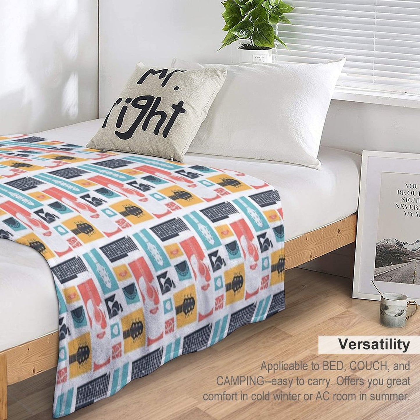 Guitar Collage Throw Blanket