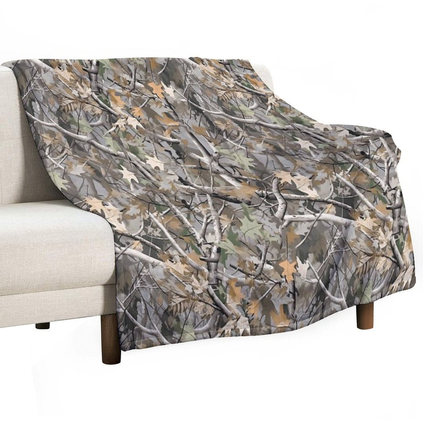 Camouflage Reel Tree Pattern Designs Throw Blanket