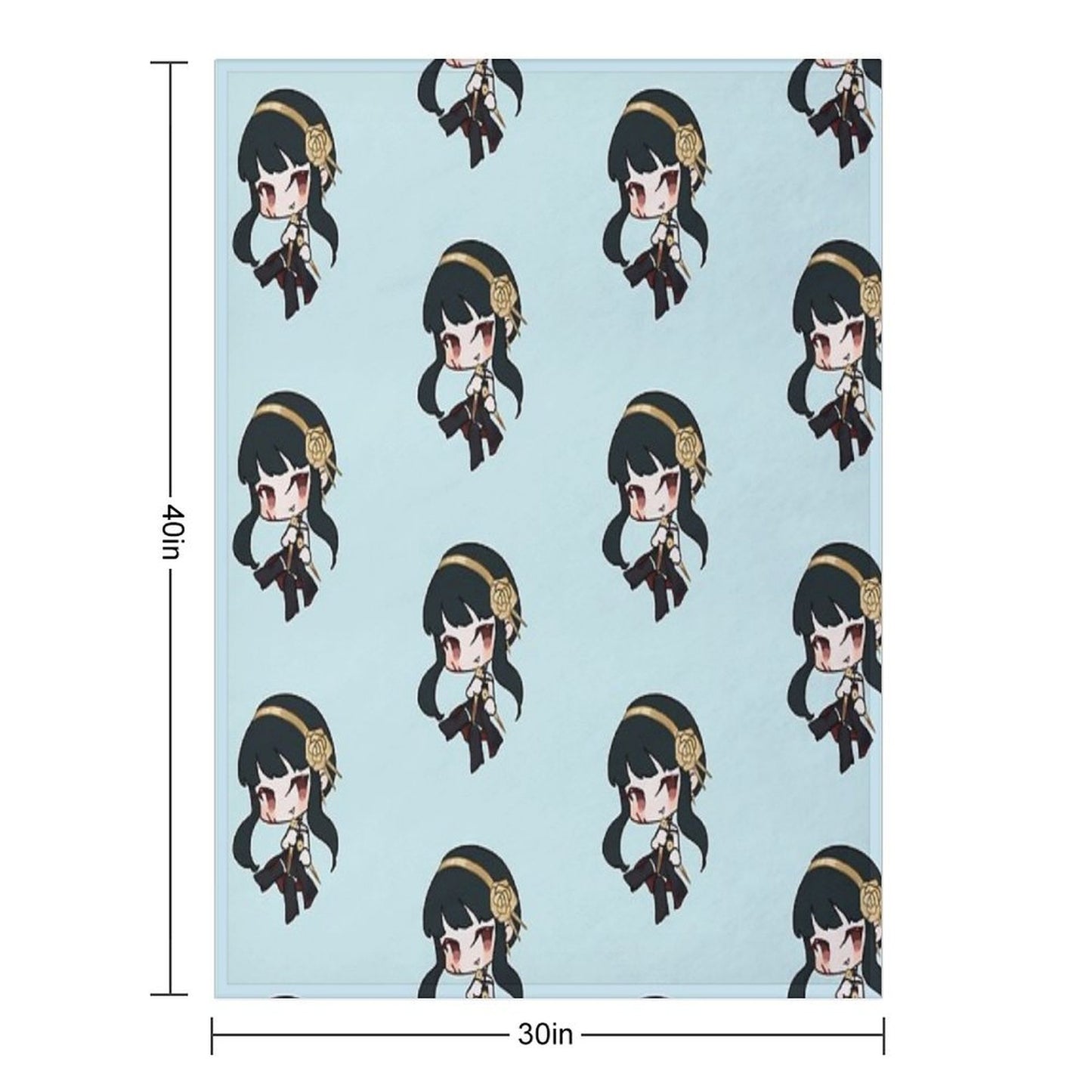 Yor Spy X Family Anime Character Chibi Style Throw Blanket