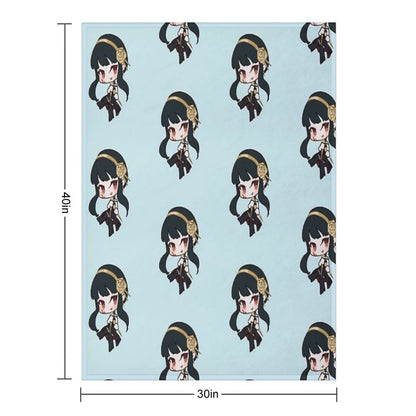 Yor Spy X Family Anime Character Chibi Style Throw Blanket