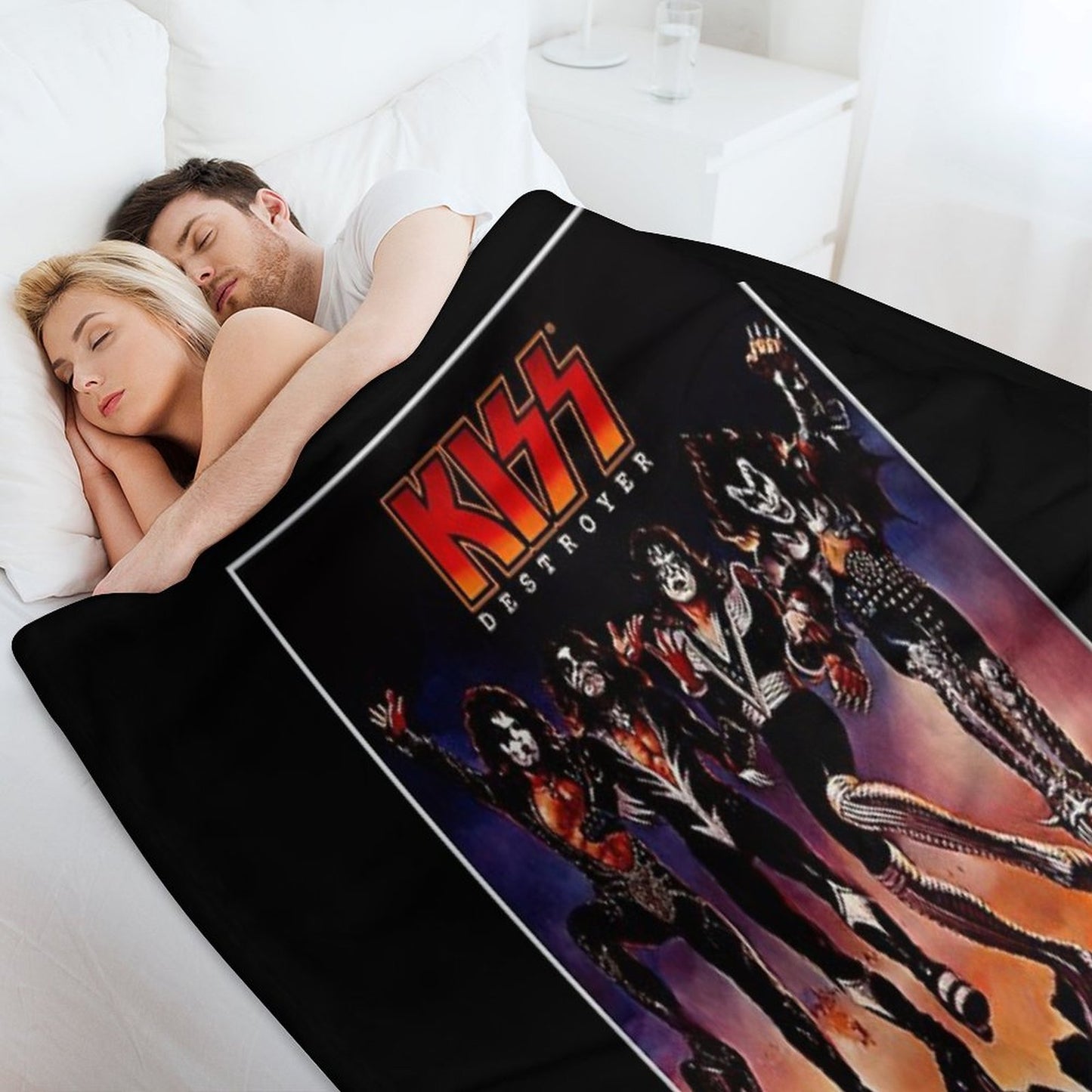 KISS ® The Band - Destroyer - Shout It Out Loud Lyrics Throw Blanket