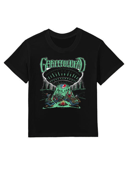 Grateful Dead Skeletons And Aliens Camping Band Kids T-Shirt