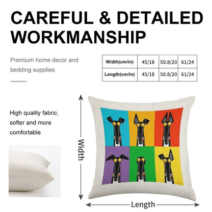 Greyhound Semaphore Linen Throw Pillow Cover