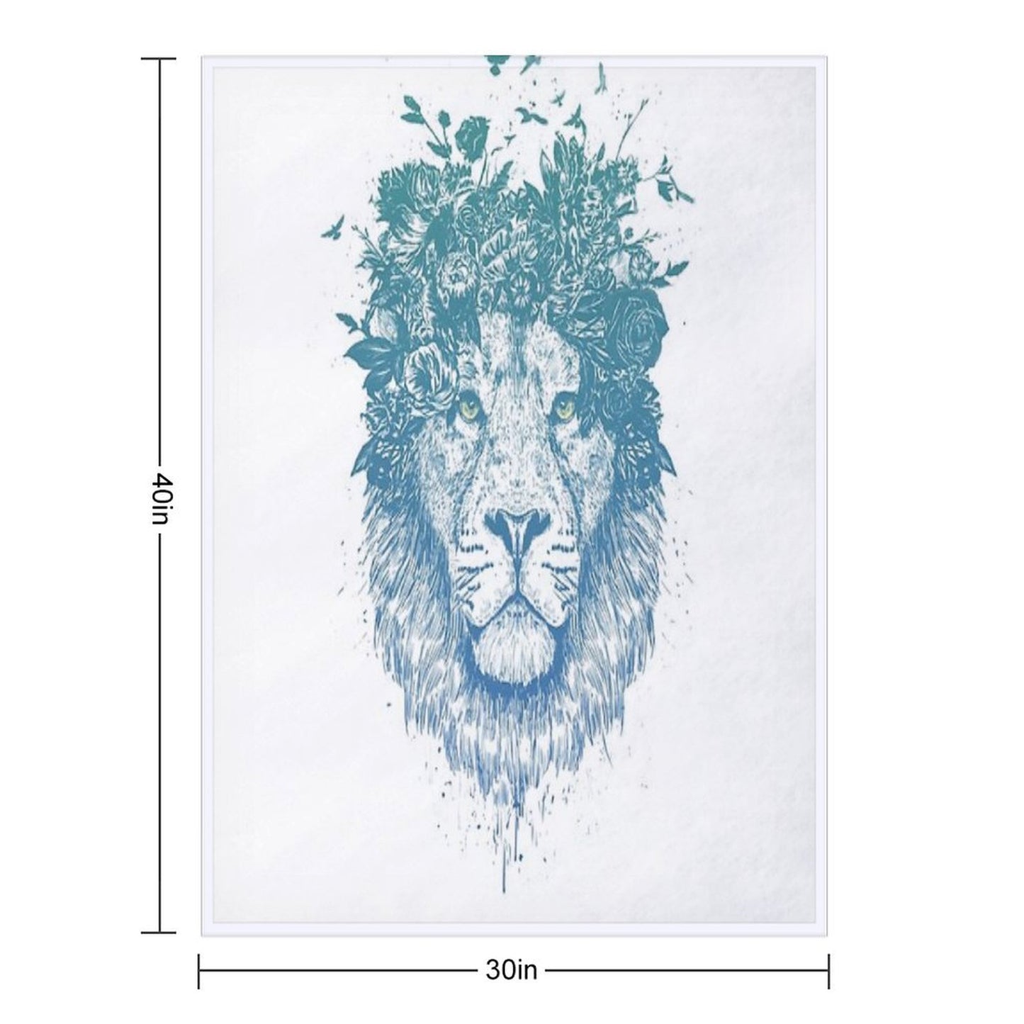 Floral Lion Throw Blanket