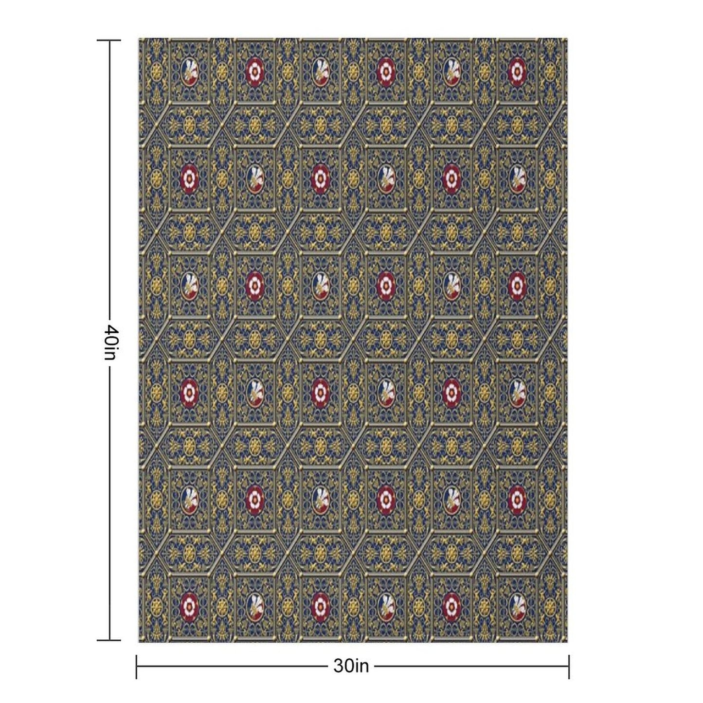 Hampton Court Renaissance Heraldic Tudor Rose Throw Blanket