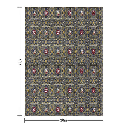 Hampton Court Renaissance Heraldic Tudor Rose Throw Blanket