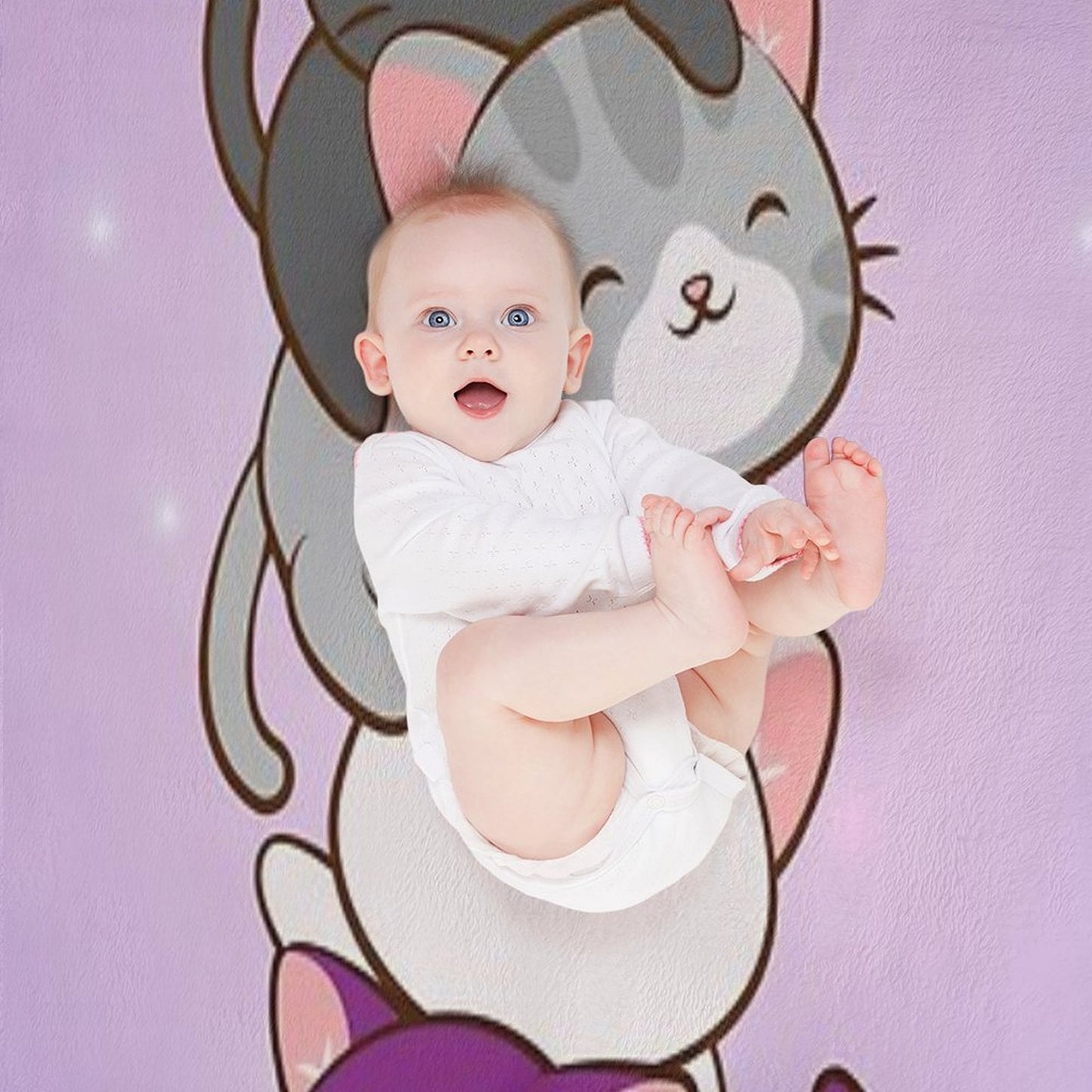 Ace Pride Kawaii Cats LGBTQ Asexual Throw Blanket