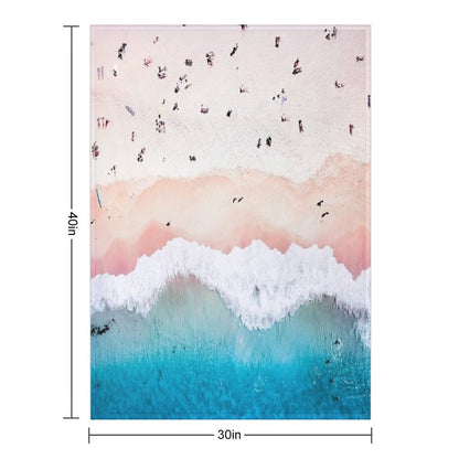 Aerial Sandy Beach Throw Blanket