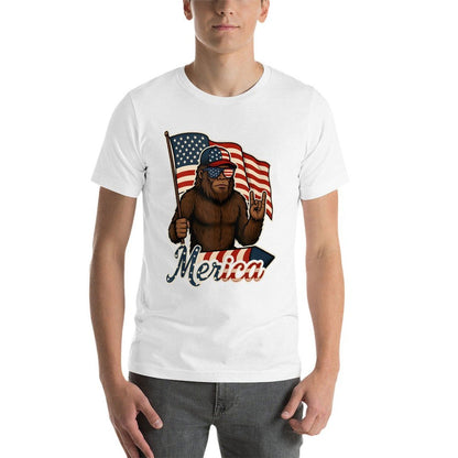 Bigfoot Merica Rock Patriotic American 4th Of July  Quick-drying T-Shirt