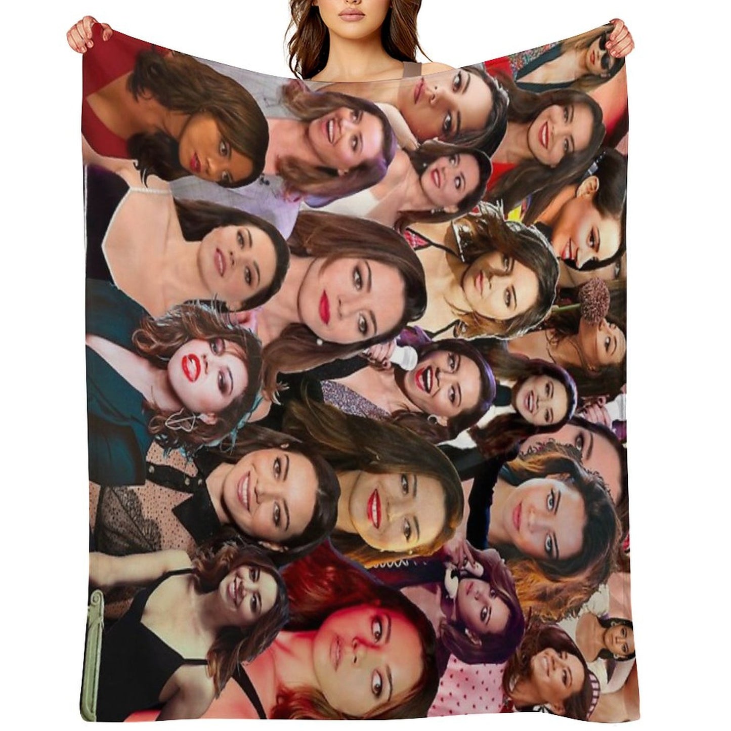 Aubrey Plaza Photo Collage Throw Blanket