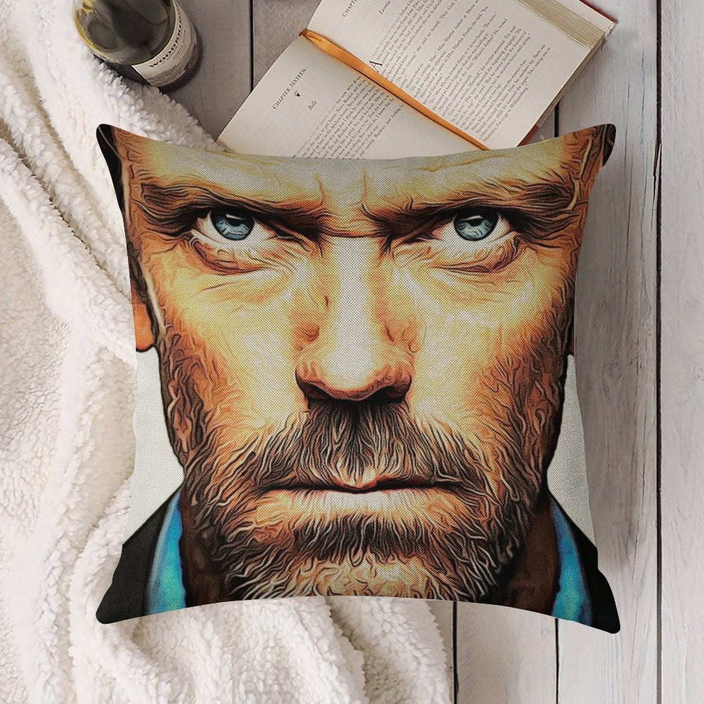 Dr. House Linen Throw Pillow Cover