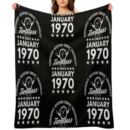 January Birthday Timeless Person - White Text Throw Blanket