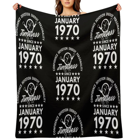 January Birthday Timeless Person - White Text Throw Blanket