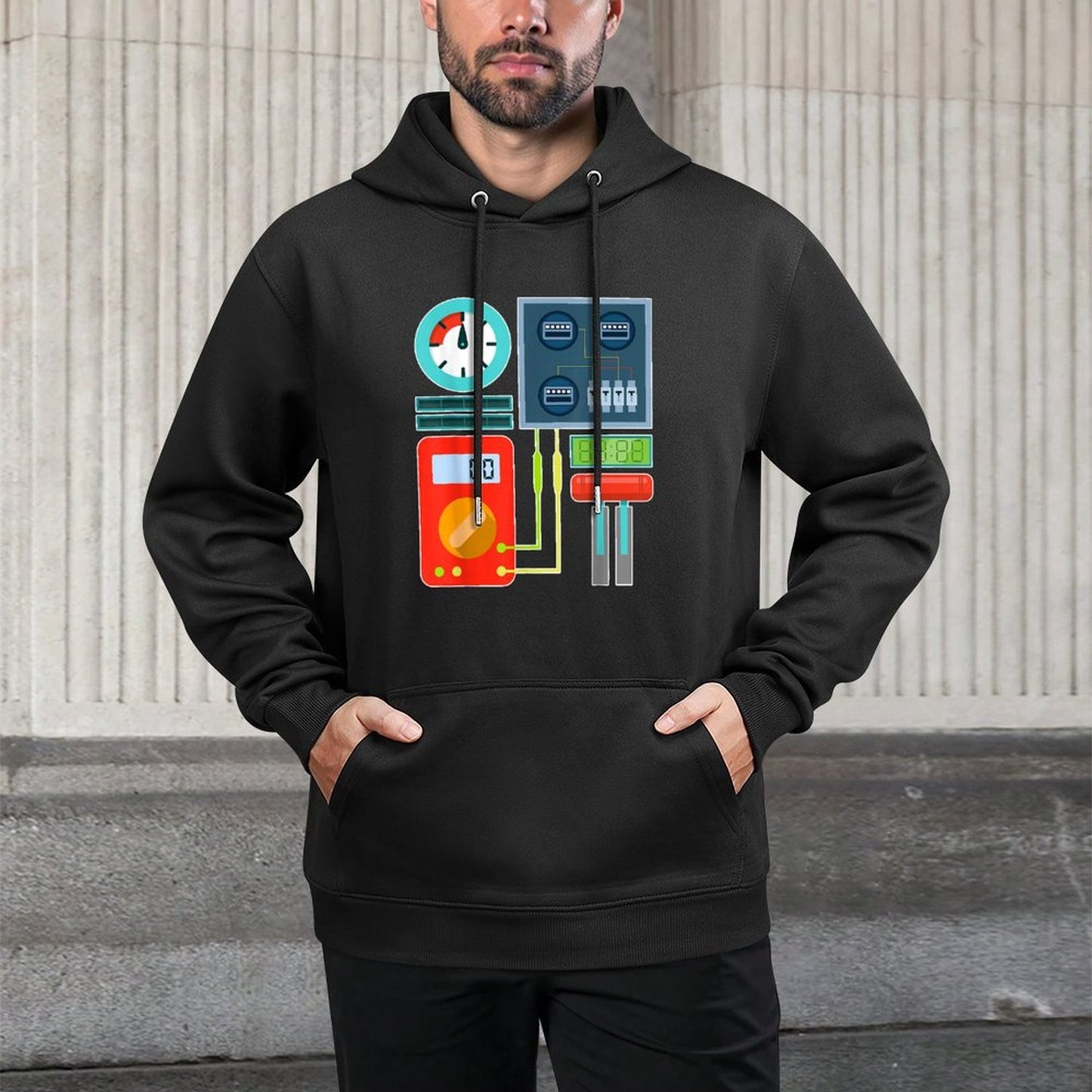 Funny Robot Costume for Halloween Party Layering Staple Hoodie