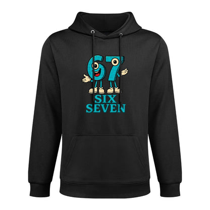 67 Six Seven 6-7 - Funny Italian Brainrot Kids Gaming Meme Cotton-Polyester Blend Hoodie