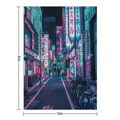 Tokyo - A Neon Wonderland Throw Blanket