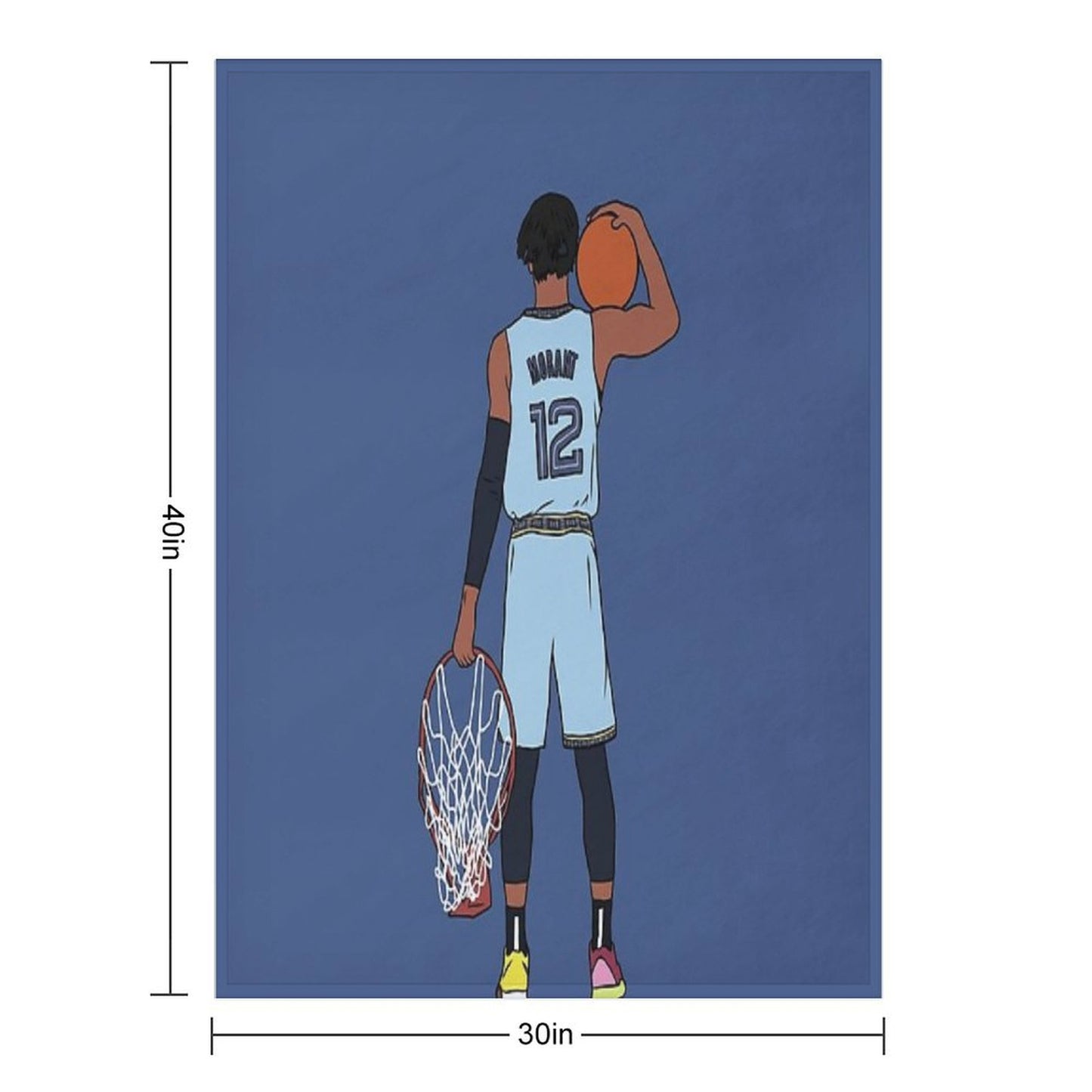 Ja Morant And The Rim Throw Blanket