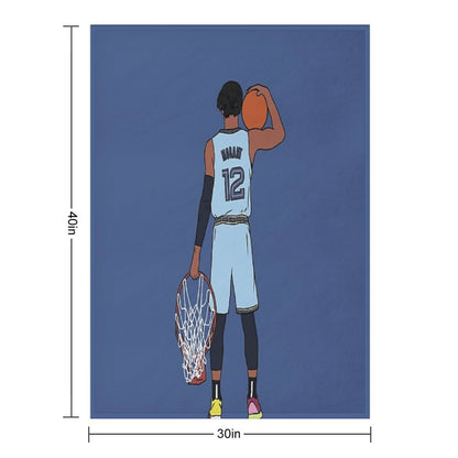 Ja Morant And The Rim Throw Blanket