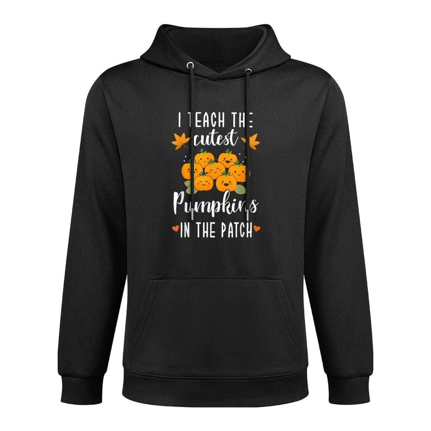 I Teach The Cutest Pumpkins in The Patch Halloween Teacher Cotton-Polyester Blend Hoodie