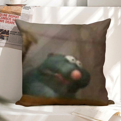 Remy Ratatouille Meme Linen Throw Pillow Cover