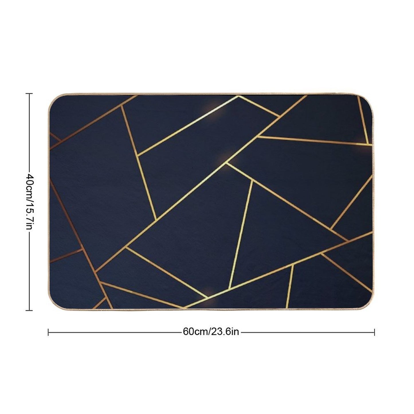 Geometric Navy Gold Stone Bath Mat