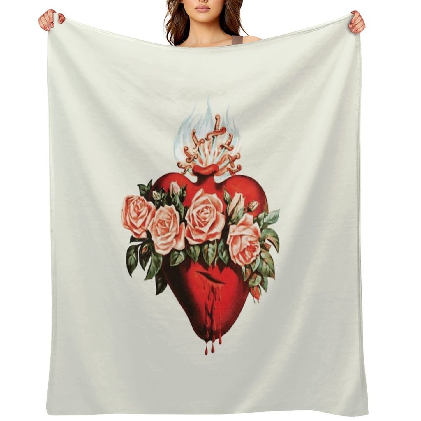 Immaculate Heart of Mary Vintage Throw Blanket