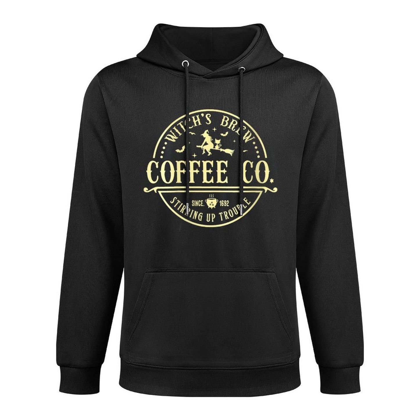 Womens Witchs Brew Coffee Co Stirring Up Trouble Funny Halloween Colorfast Hoodie