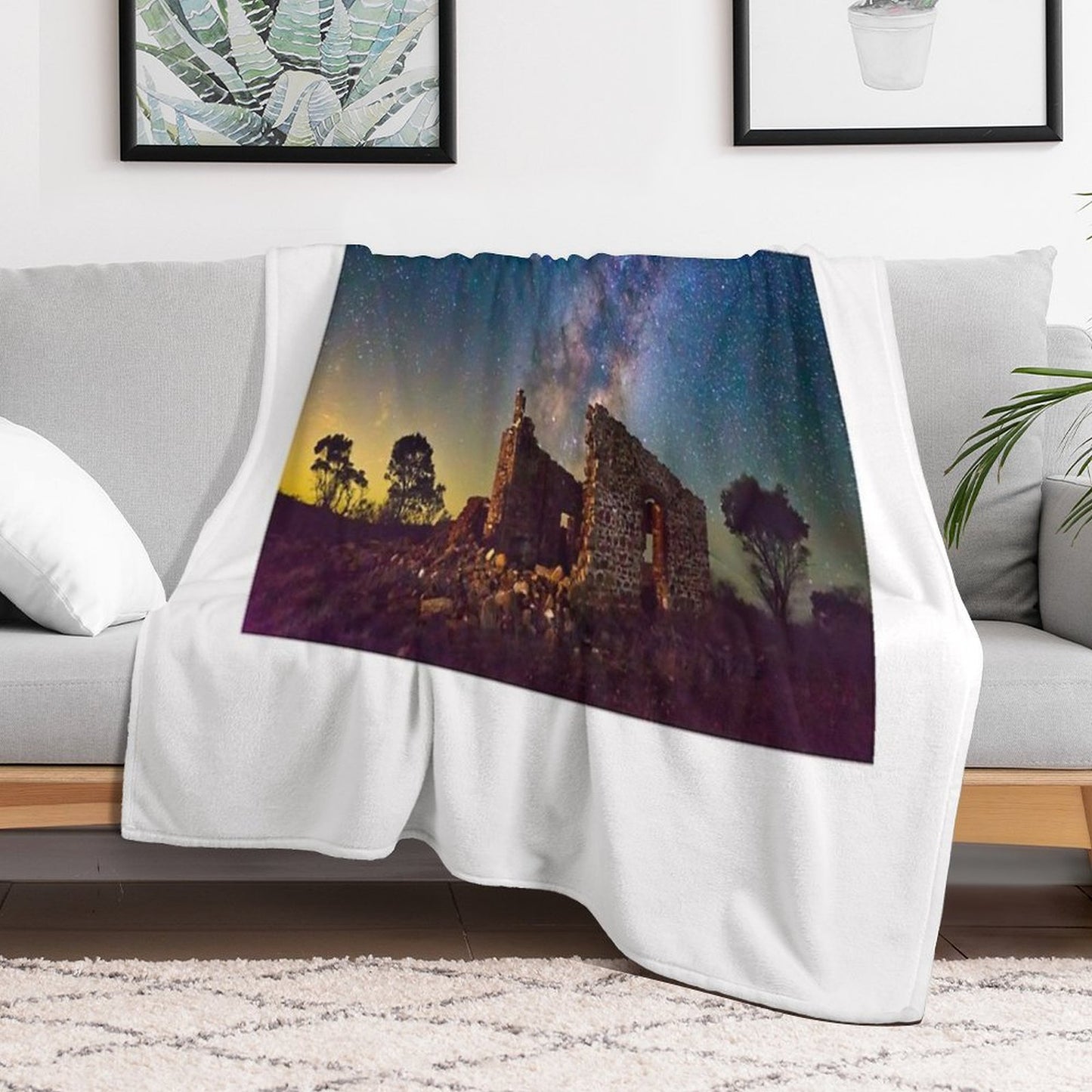 Crumbling Walls in Starlight Throw Blanket