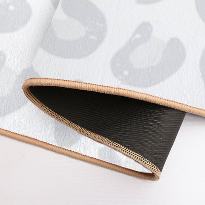 Leopard Print - Silver Gray And White Bath Mat