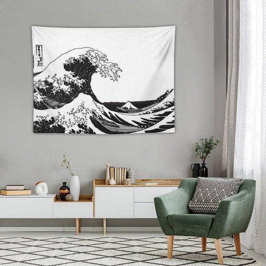 Great Wave Monochrome Tapestry