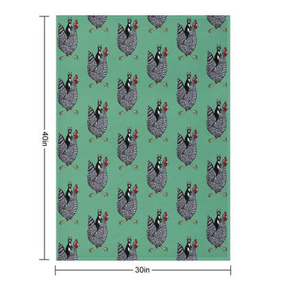 Cat Riding A Chicken Throw Blanket