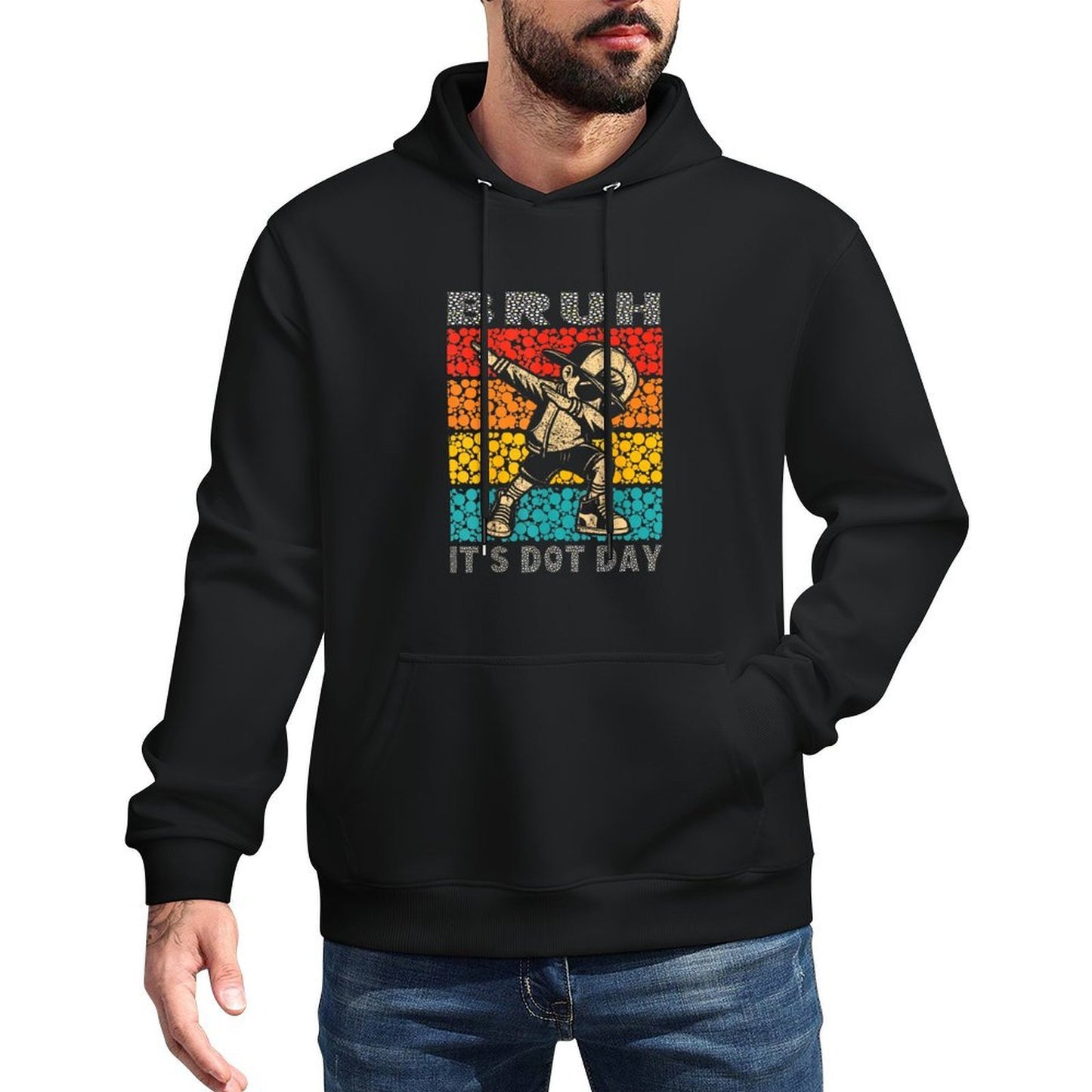 Bruh Its Dot Day Dabbing Boy Kids Boys Girls Women Dot Day Machine Washable Hoodie