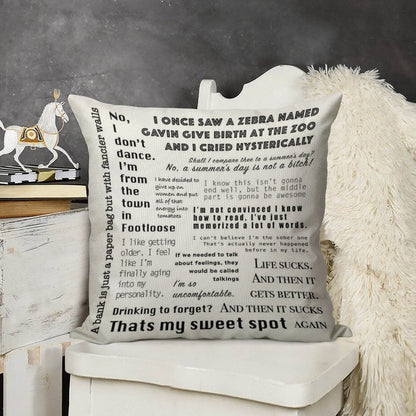 New Girl Nick Miller Quotes Linen Throw Pillow Cover