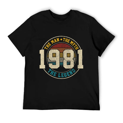 Womens 1981 The Man Myth Legend Vintage Funny 40th Birthday Gift  High-quality Stitching T-Shirt