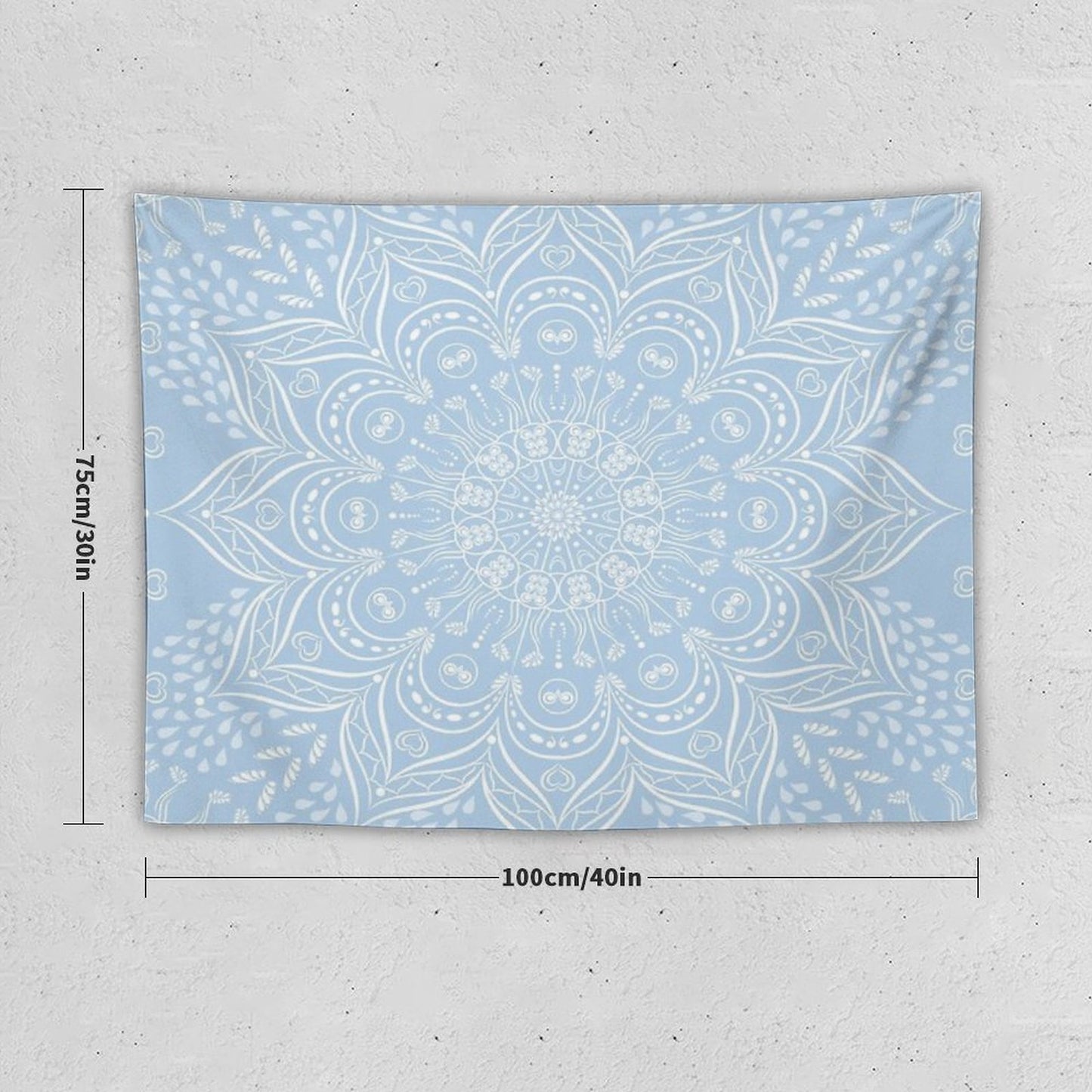 Baby Blue Mandala Pattern Tapestry