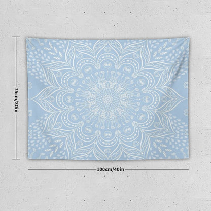 Baby Blue Mandala Pattern Tapestry